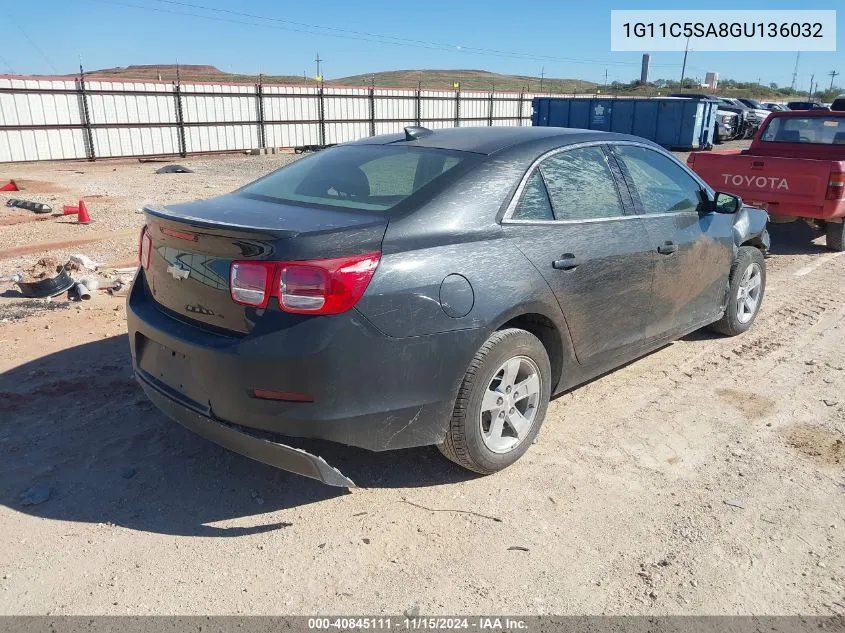 2016 Chevrolet Malibu Limited Lt VIN: 1G11C5SA8GU136032 Lot: 40845111