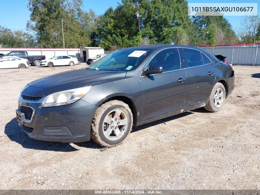 2016 Chevrolet Malibu Limited Ls VIN: 1G11B5SAXGU106677 Lot: 40853408