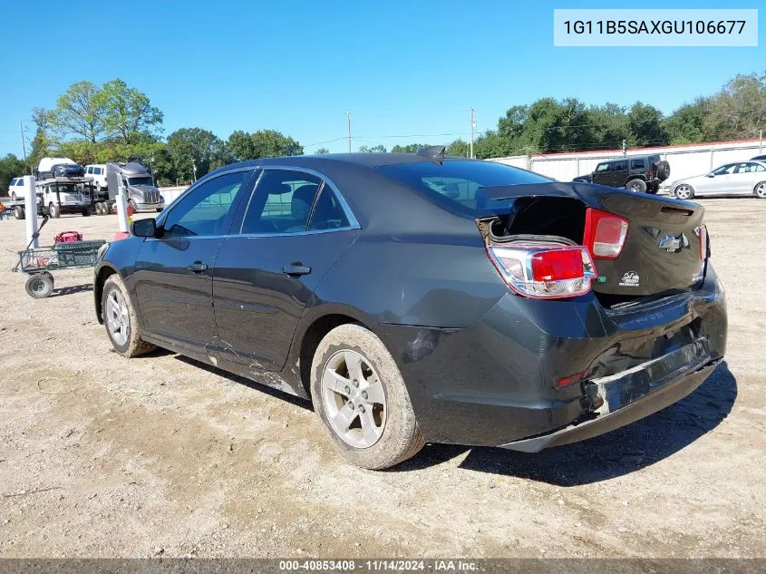 2016 Chevrolet Malibu Limited Ls VIN: 1G11B5SAXGU106677 Lot: 40853408