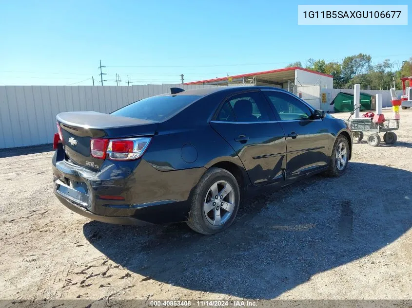 2016 Chevrolet Malibu Limited Ls VIN: 1G11B5SAXGU106677 Lot: 40853408