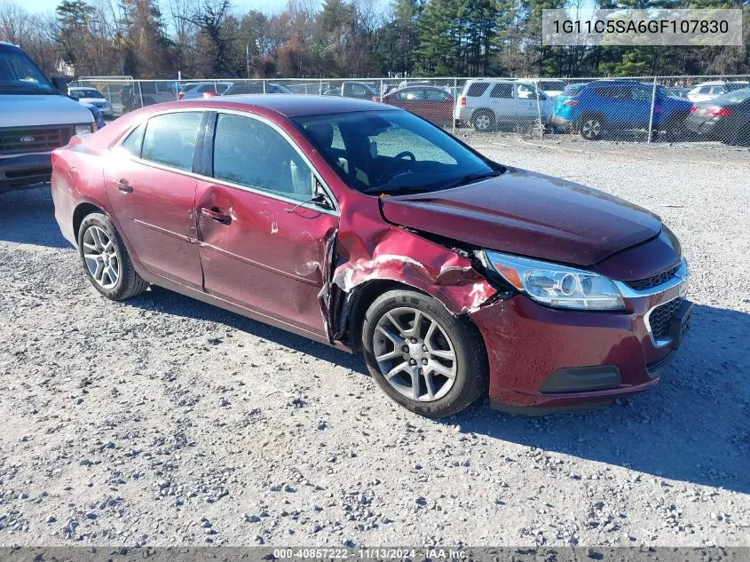 2016 Chevrolet Malibu Limited Lt VIN: 1G11C5SA6GF107830 Lot: 40857222