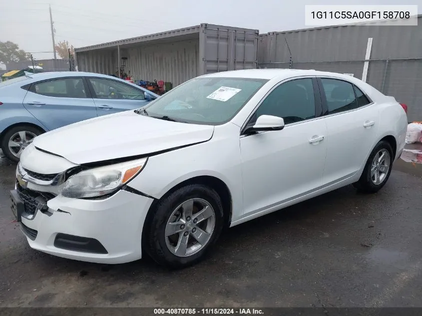 2016 Chevrolet Malibu Limited Lt VIN: 1G11C5SA0GF158708 Lot: 40870785