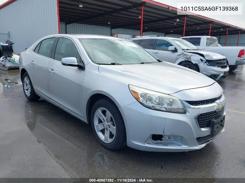 2016 Chevrolet Malibu Limited Lt VIN: 1G11C5SA6GF139368 Lot: 40887392