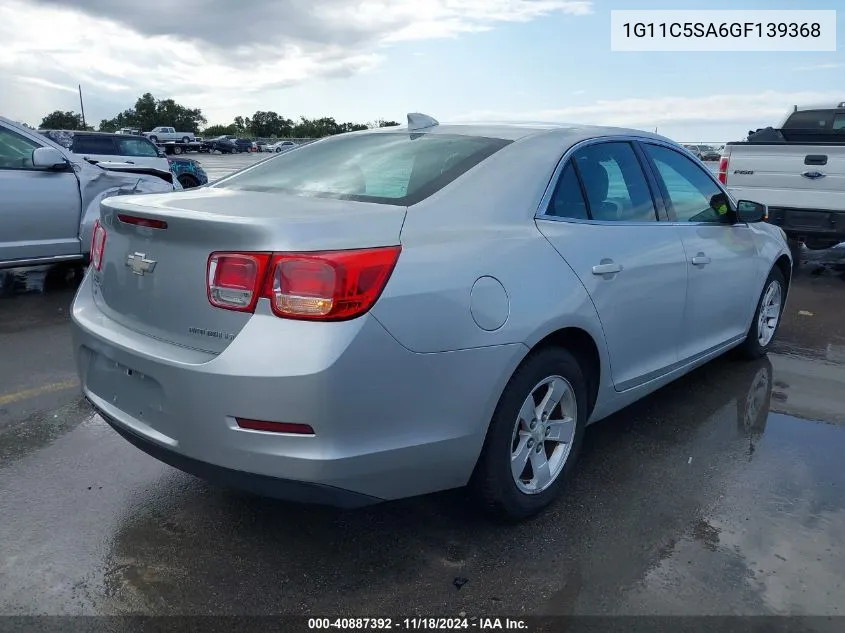 2016 Chevrolet Malibu Limited Lt VIN: 1G11C5SA6GF139368 Lot: 40887392