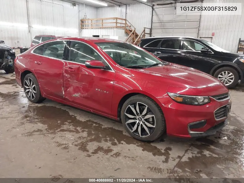 2016 Chevrolet Malibu 2Lt VIN: 1G1ZF5SX0GF315829 Lot: 40888802