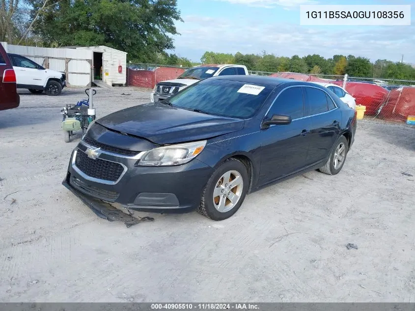 2016 Chevrolet Malibu Limited Ls VIN: 1G11B5SA0GU108356 Lot: 40905510