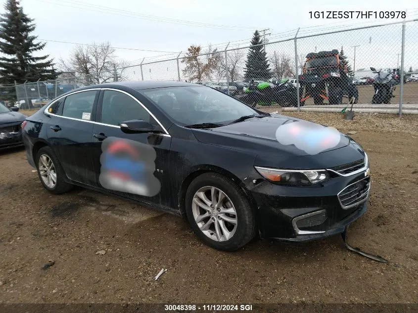 2017 Chevrolet Malibu Lt VIN: 1G1ZE5ST7HF103978 Lot: 30048398