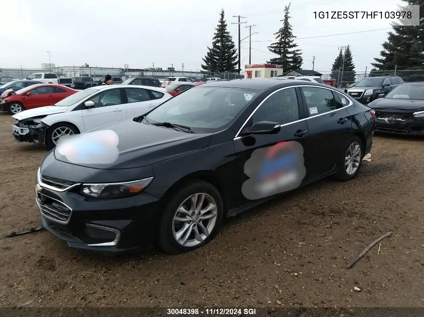 2017 Chevrolet Malibu Lt VIN: 1G1ZE5ST7HF103978 Lot: 30048398