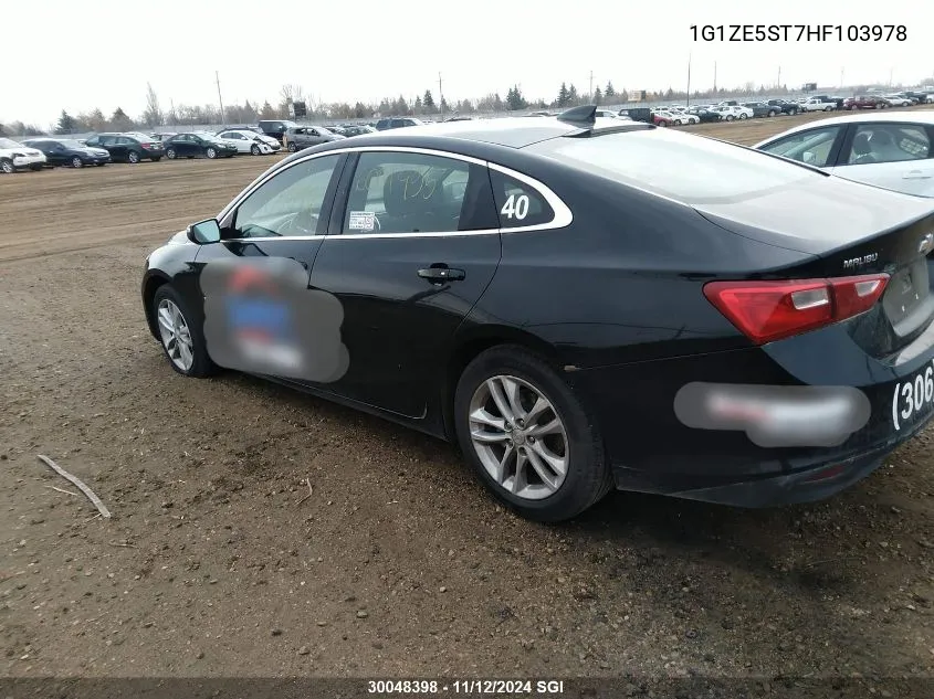 2017 Chevrolet Malibu Lt VIN: 1G1ZE5ST7HF103978 Lot: 30048398