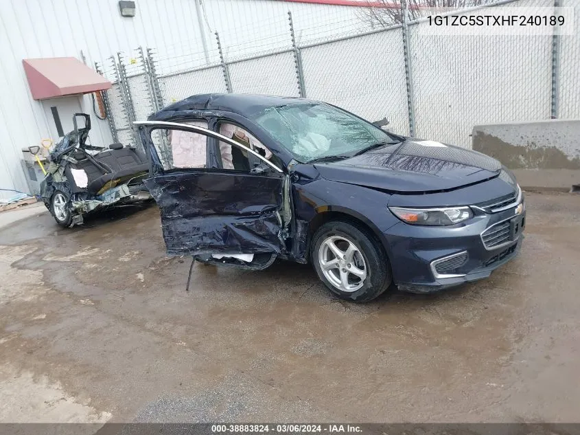 2017 Chevrolet Malibu 1Fl VIN: 1G1ZC5STXHF240189 Lot: 38883824