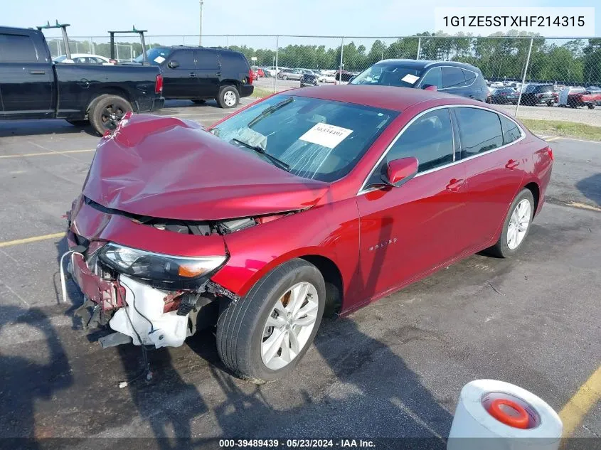 2017 Chevrolet Malibu 1Lt VIN: 1G1ZE5STXHF214315 Lot: 39489439