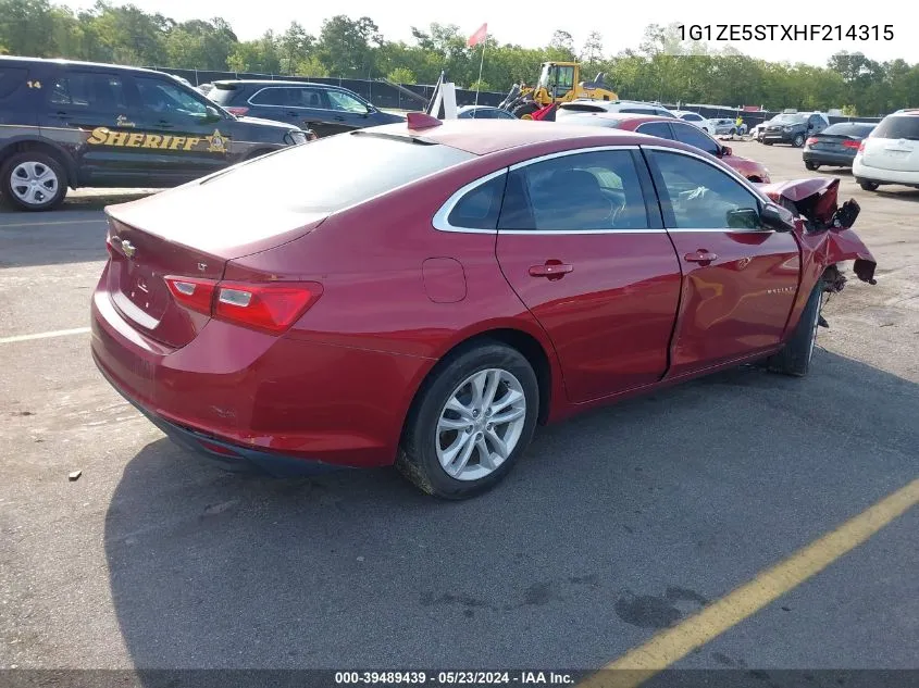 1G1ZE5STXHF214315 2017 Chevrolet Malibu 1Lt