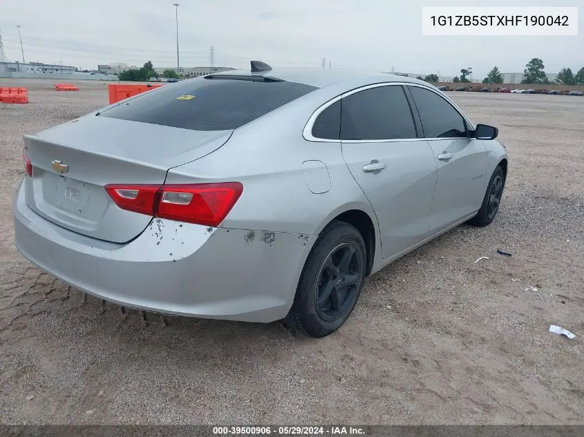 1G1ZB5STXHF190042 2017 Chevrolet Malibu Ls