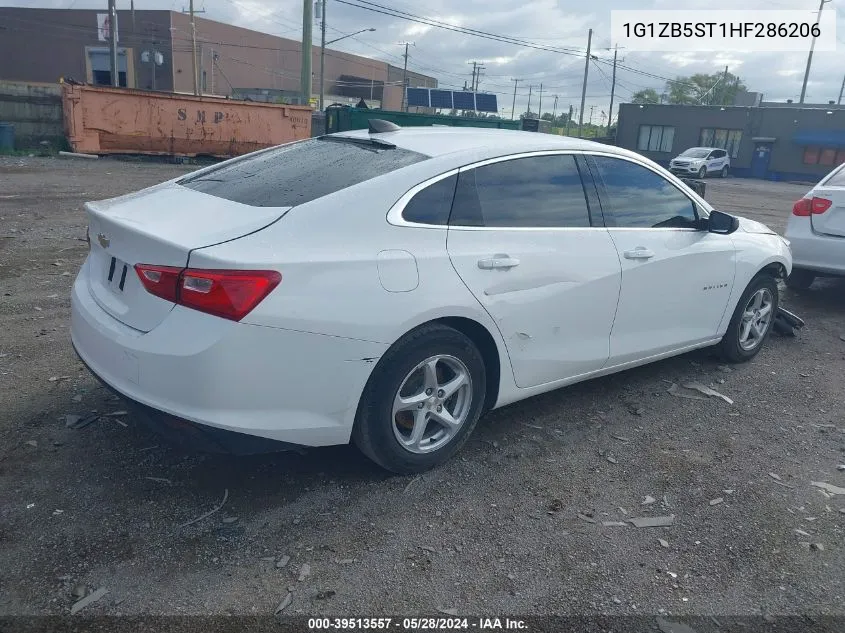 2017 Chevrolet Malibu Ls VIN: 1G1ZB5ST1HF286206 Lot: 39513557