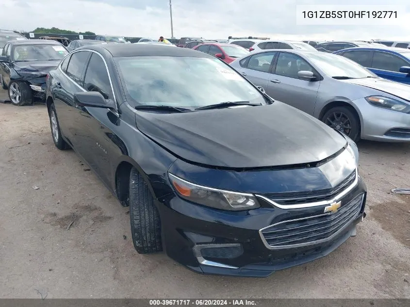 2017 Chevrolet Malibu Ls VIN: 1G1ZB5ST0HF192771 Lot: 39671717