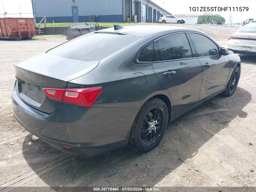 1G1ZE5ST0HF111579 2017 Chevrolet Malibu 1Lt