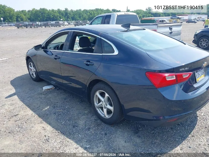 2017 Chevrolet Malibu Ls VIN: 1G1ZB5ST1HF190415 Lot: 39783227