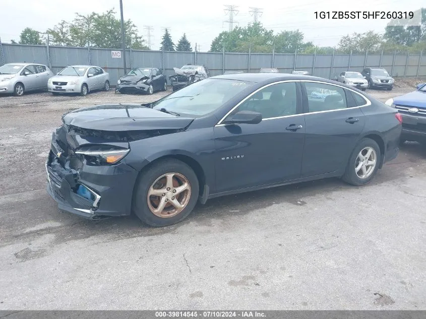 2017 Chevrolet Malibu Ls VIN: 1G1ZB5ST5HF260319 Lot: 39814545