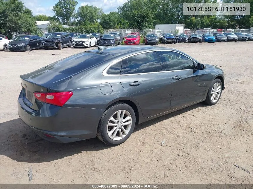 2017 Chevrolet Malibu 1Lt VIN: 1G1ZE5ST6HF181930 Lot: 40077309