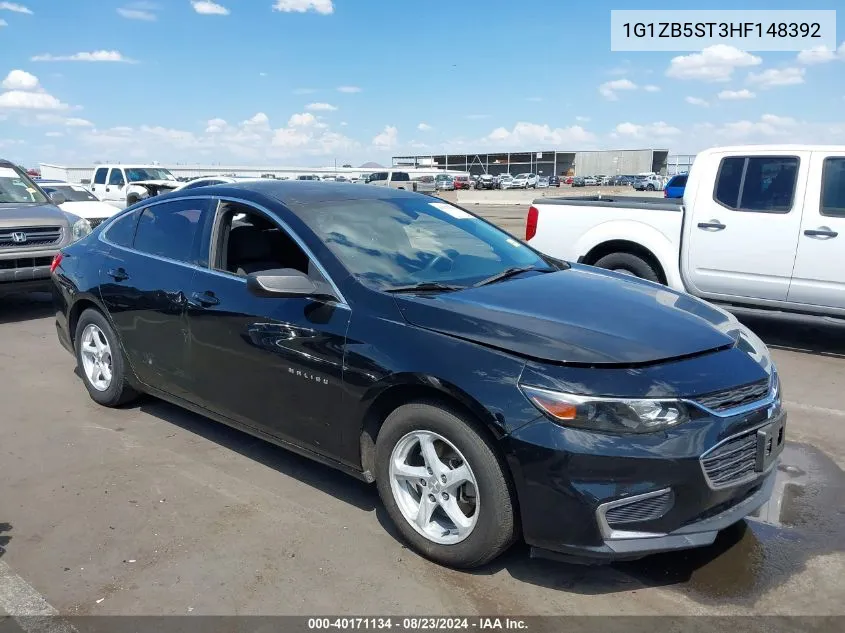 2017 Chevrolet Malibu Ls VIN: 1G1ZB5ST3HF148392 Lot: 40171134