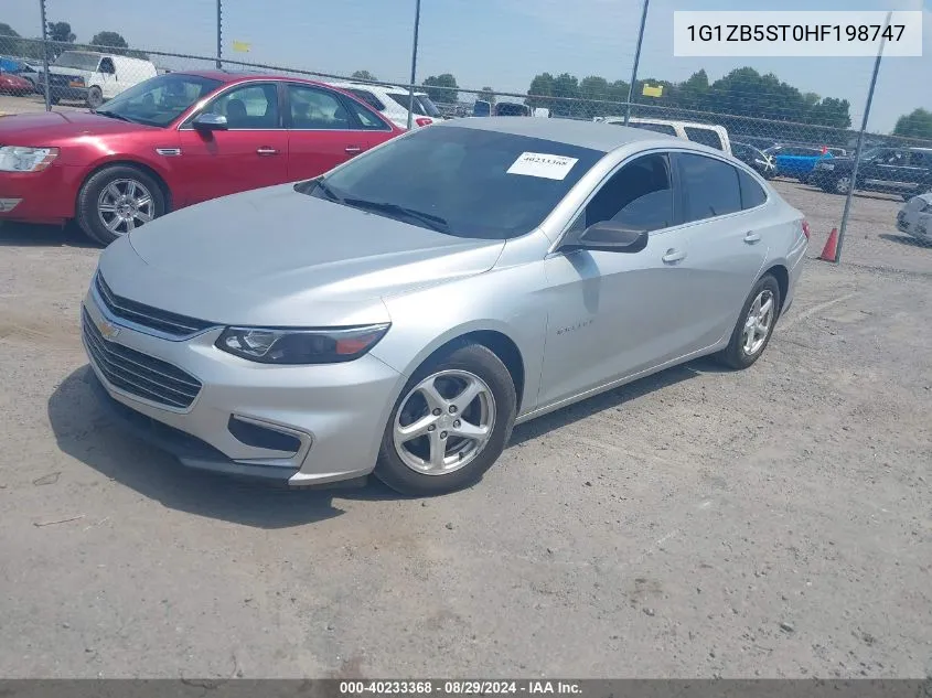 2017 Chevrolet Malibu Ls VIN: 1G1ZB5ST0HF198747 Lot: 40233368