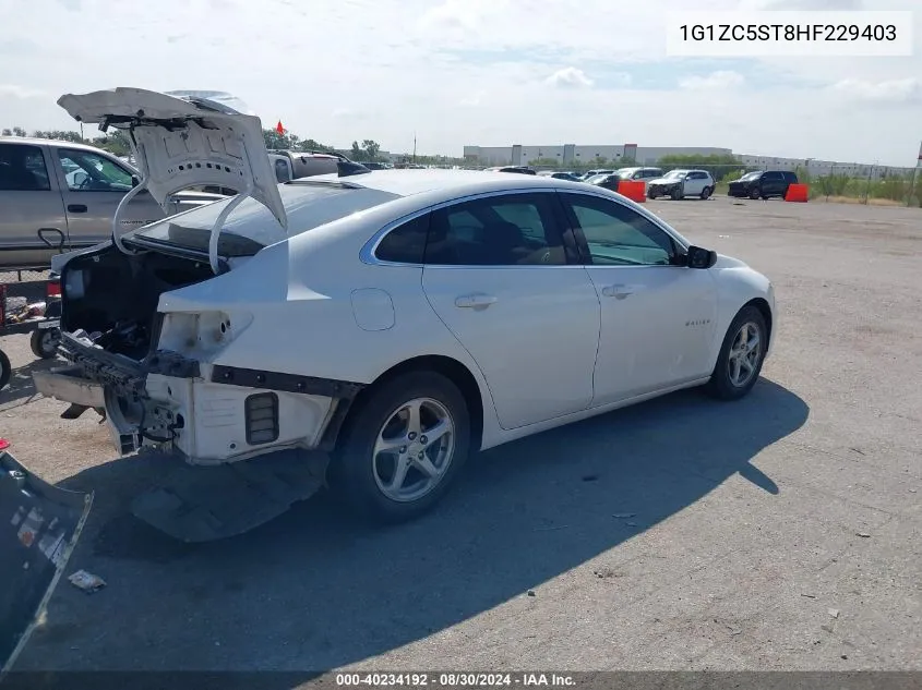 2017 Chevrolet Malibu 1Fl VIN: 1G1ZC5ST8HF229403 Lot: 40234192