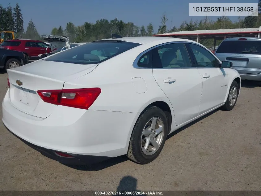 2017 Chevrolet Malibu Ls VIN: 1G1ZB5ST1HF138458 Lot: 40276216