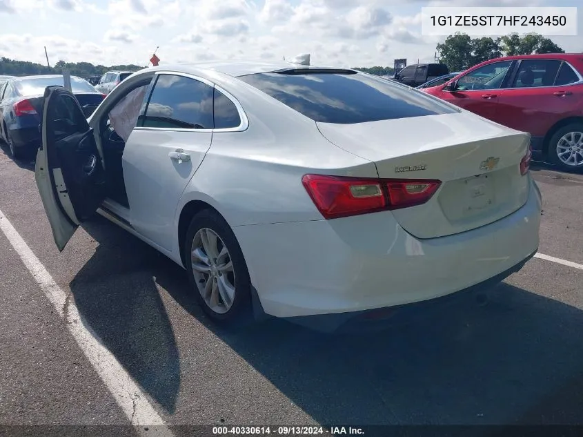 1G1ZE5ST7HF243450 2017 Chevrolet Malibu Lt