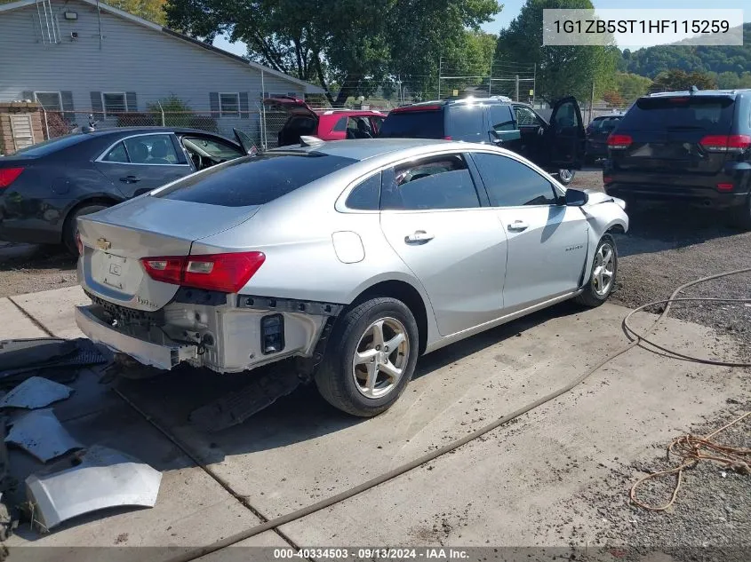 1G1ZB5ST1HF115259 2017 Chevrolet Malibu Ls