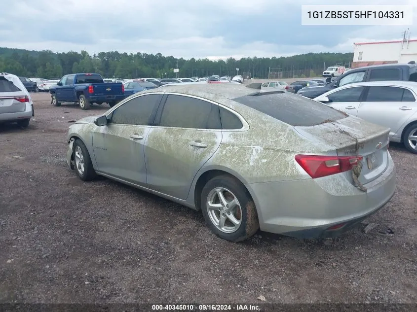 2017 Chevrolet Malibu Ls VIN: 1G1ZB5ST5HF104331 Lot: 40345010