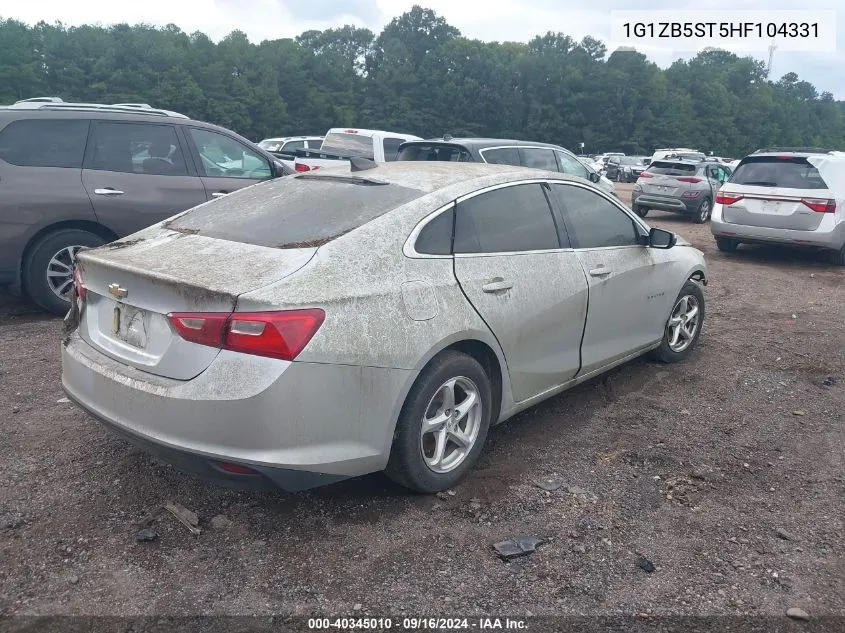 2017 Chevrolet Malibu Ls VIN: 1G1ZB5ST5HF104331 Lot: 40345010