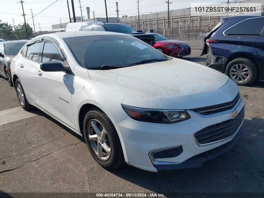 2017 Chevrolet Malibu Ls VIN: 1G1ZB5ST9HF257651 Lot: 40354734