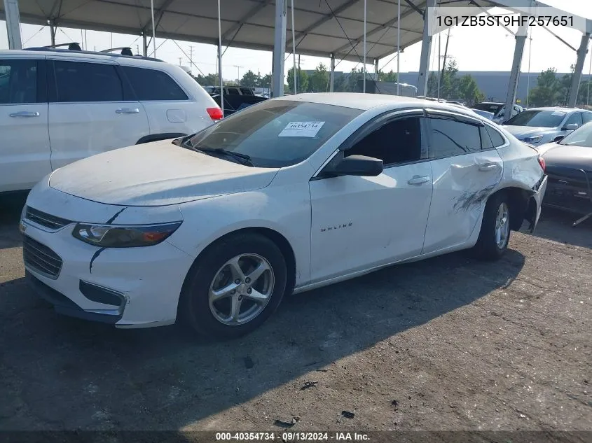 2017 Chevrolet Malibu Ls VIN: 1G1ZB5ST9HF257651 Lot: 40354734