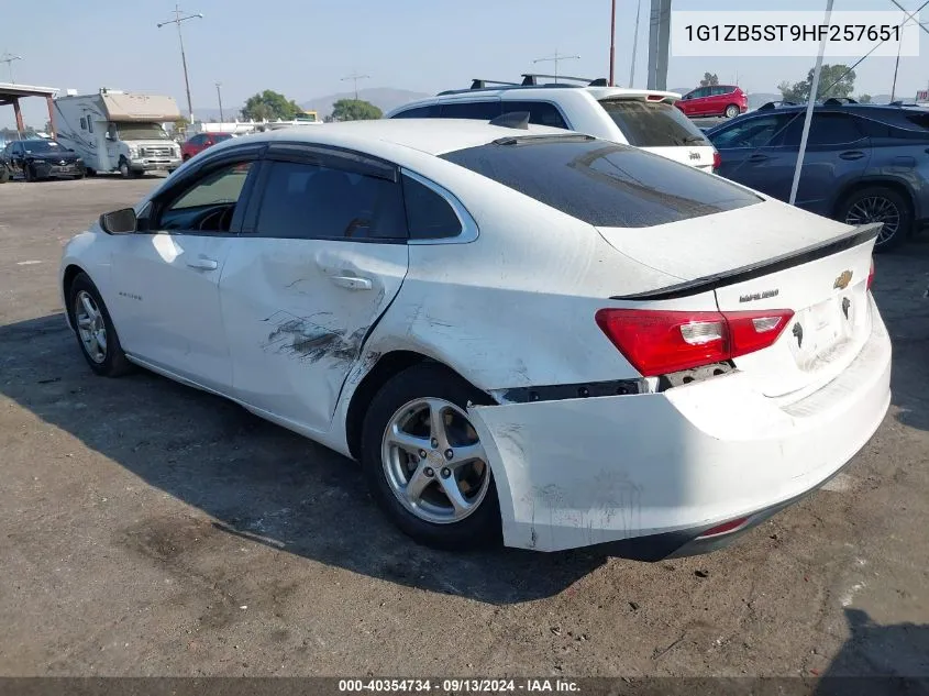 2017 Chevrolet Malibu Ls VIN: 1G1ZB5ST9HF257651 Lot: 40354734