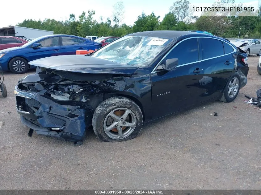 2017 Chevrolet Malibu 1Fl VIN: 1G1ZC5ST3HF181955 Lot: 40391950