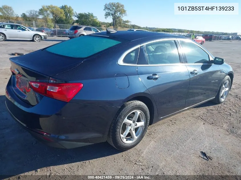 2017 Chevrolet Malibu Ls VIN: 1G1ZB5ST4HF139233 Lot: 40421459