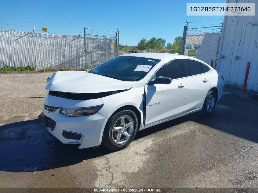 2017 Chevrolet Malibu Ls VIN: 1G1ZB5ST7HF273640 Lot: 40424981