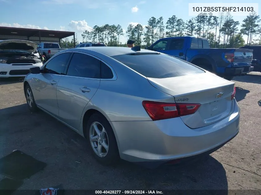 2017 Chevrolet Malibu Ls VIN: 1G1ZB5ST5HF214103 Lot: 40428277