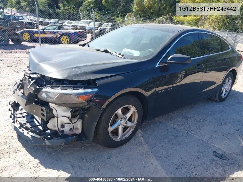 2017 Chevrolet Malibu Ls VIN: 1G1ZB5ST7HF243442 Lot: 40450593