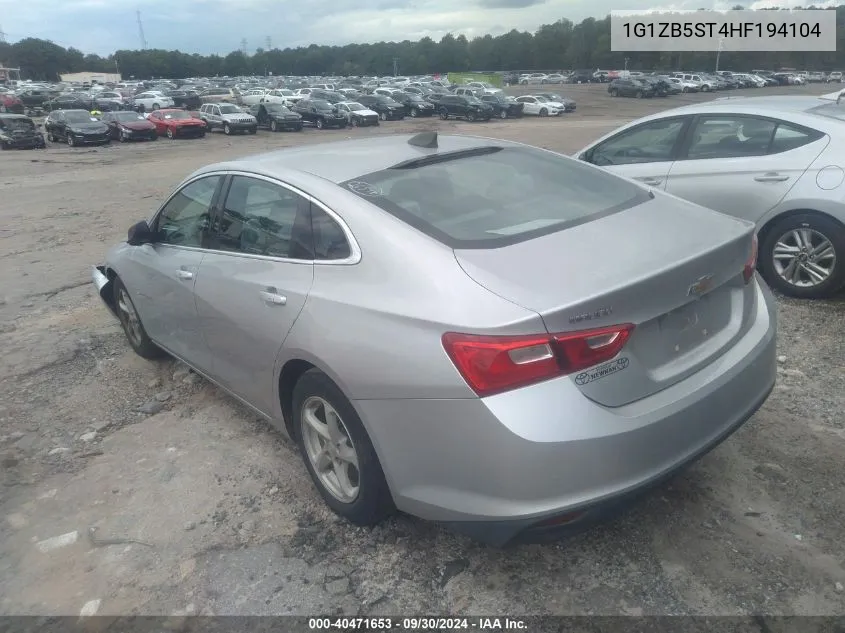 2017 Chevrolet Malibu Ls VIN: 1G1ZB5ST4HF194104 Lot: 40471653