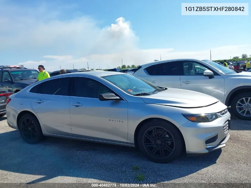 2017 Chevrolet Malibu Ls VIN: 1G1ZB5STXHF280842 Lot: 40482775