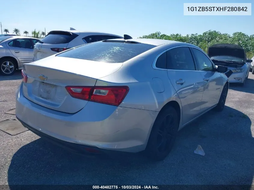 2017 Chevrolet Malibu Ls VIN: 1G1ZB5STXHF280842 Lot: 40482775