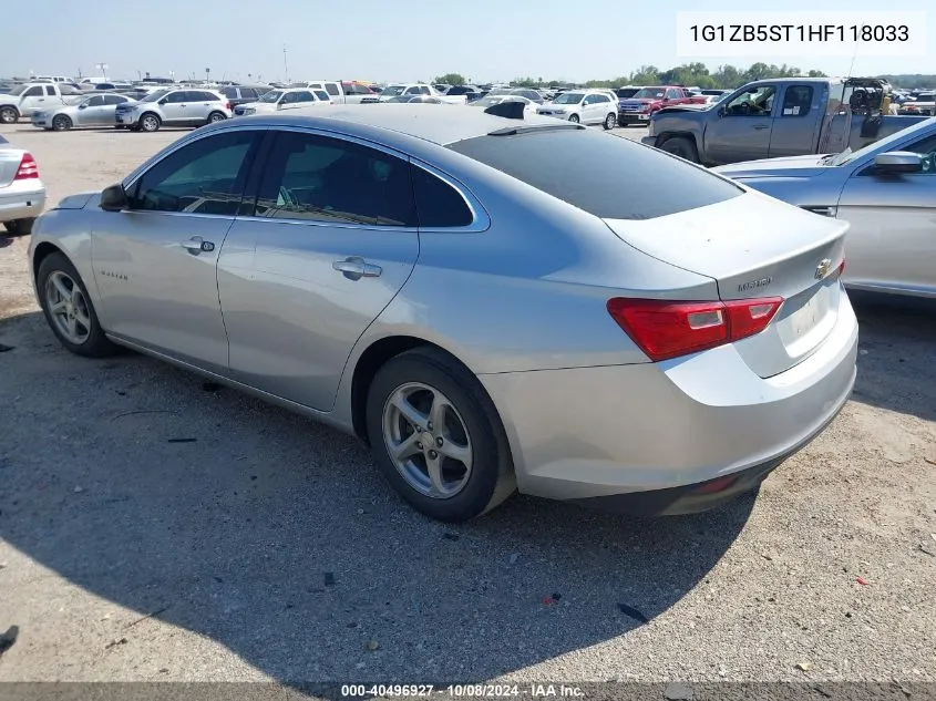 2017 Chevrolet Malibu Ls VIN: 1G1ZB5ST1HF118033 Lot: 40496927