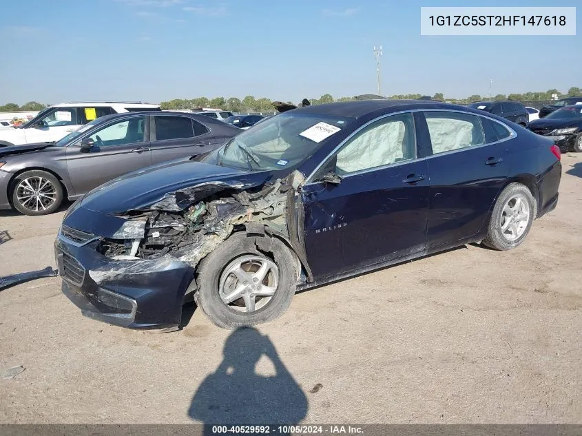 2017 Chevrolet Malibu Ls VIN: 1G1ZC5ST2HF147618 Lot: 40529592