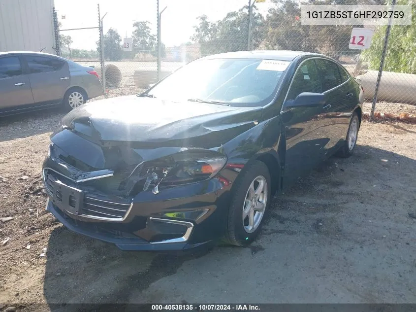 1G1ZB5ST6HF292759 2017 Chevrolet Malibu Ls