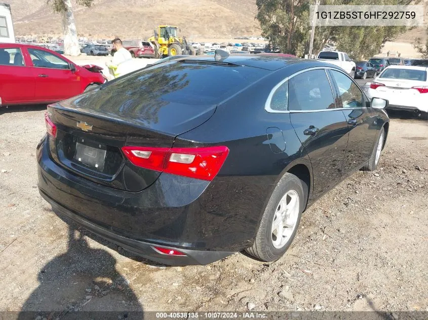 1G1ZB5ST6HF292759 2017 Chevrolet Malibu Ls