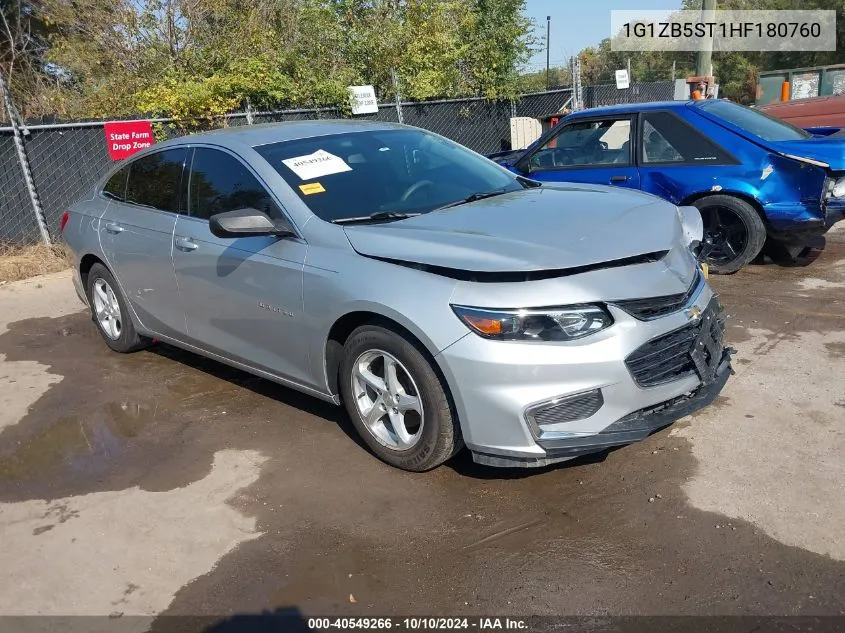 2017 Chevrolet Malibu Ls VIN: 1G1ZB5ST1HF180760 Lot: 40549266