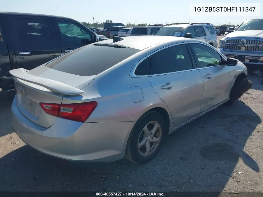 2017 Chevrolet Malibu Ls VIN: 1G1ZB5ST0HF111347 Lot: 40557427