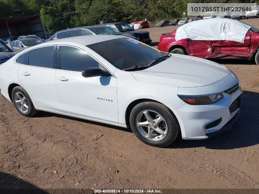 2017 Chevrolet Malibu Ls VIN: 1G1ZB5ST1HF232646 Lot: 40559514