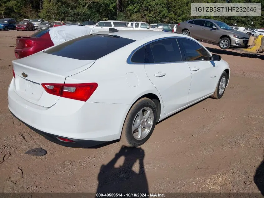 2017 Chevrolet Malibu Ls VIN: 1G1ZB5ST1HF232646 Lot: 40559514